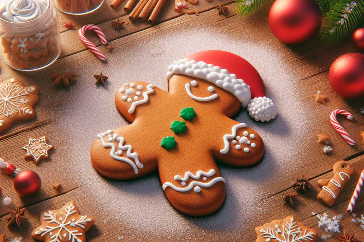 Biscoito Gingerbread em formato de boneco decorado
