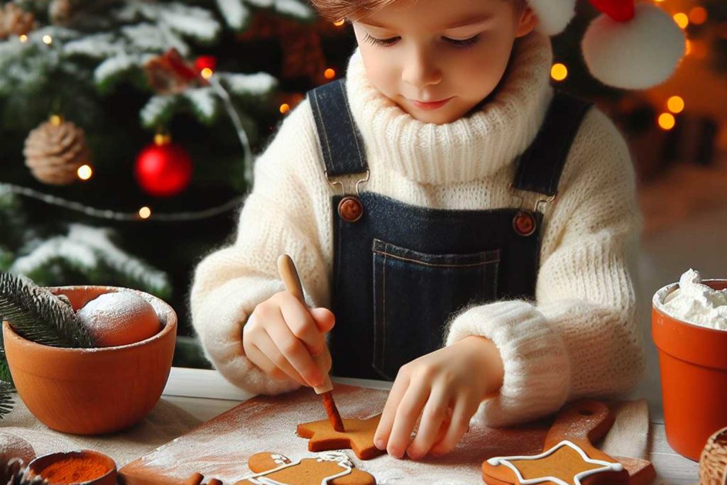 Criança montando gingerbread